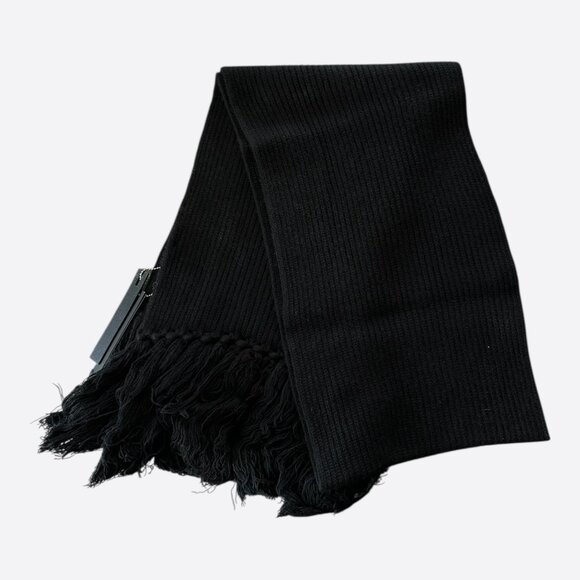 Amiri Black & White Wool Knit MA Logo Scarf - Picture 2 of 3